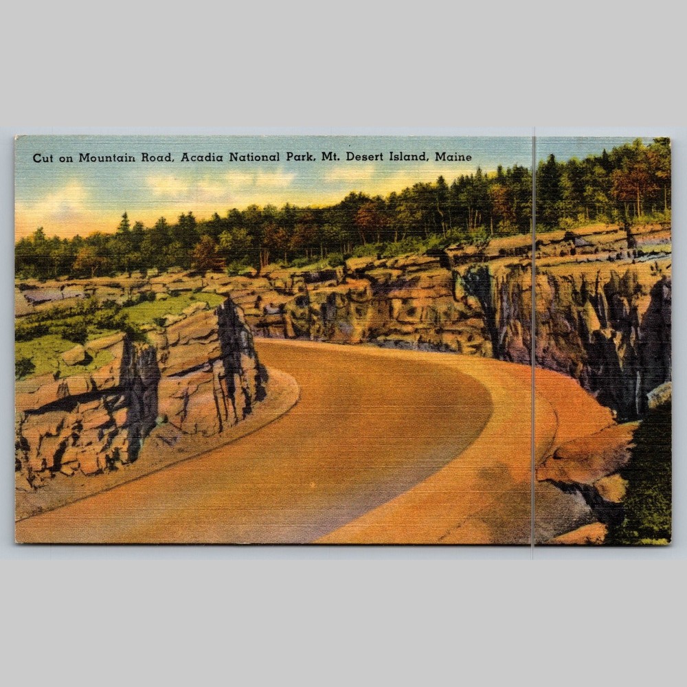 Postcard Cut on Mountain Road Acadia National Park Mount Desert Island Maine
