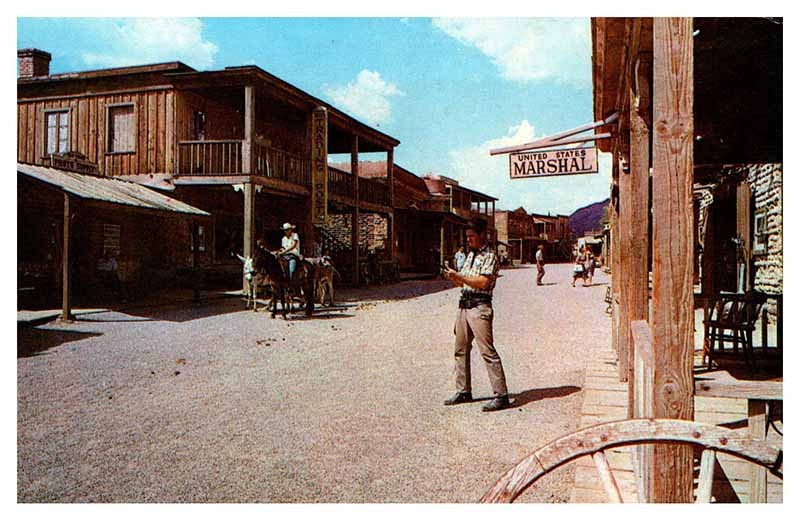 Postcard HOUSES SCENE Old Tucson Arizona AZ j/11 AT1349