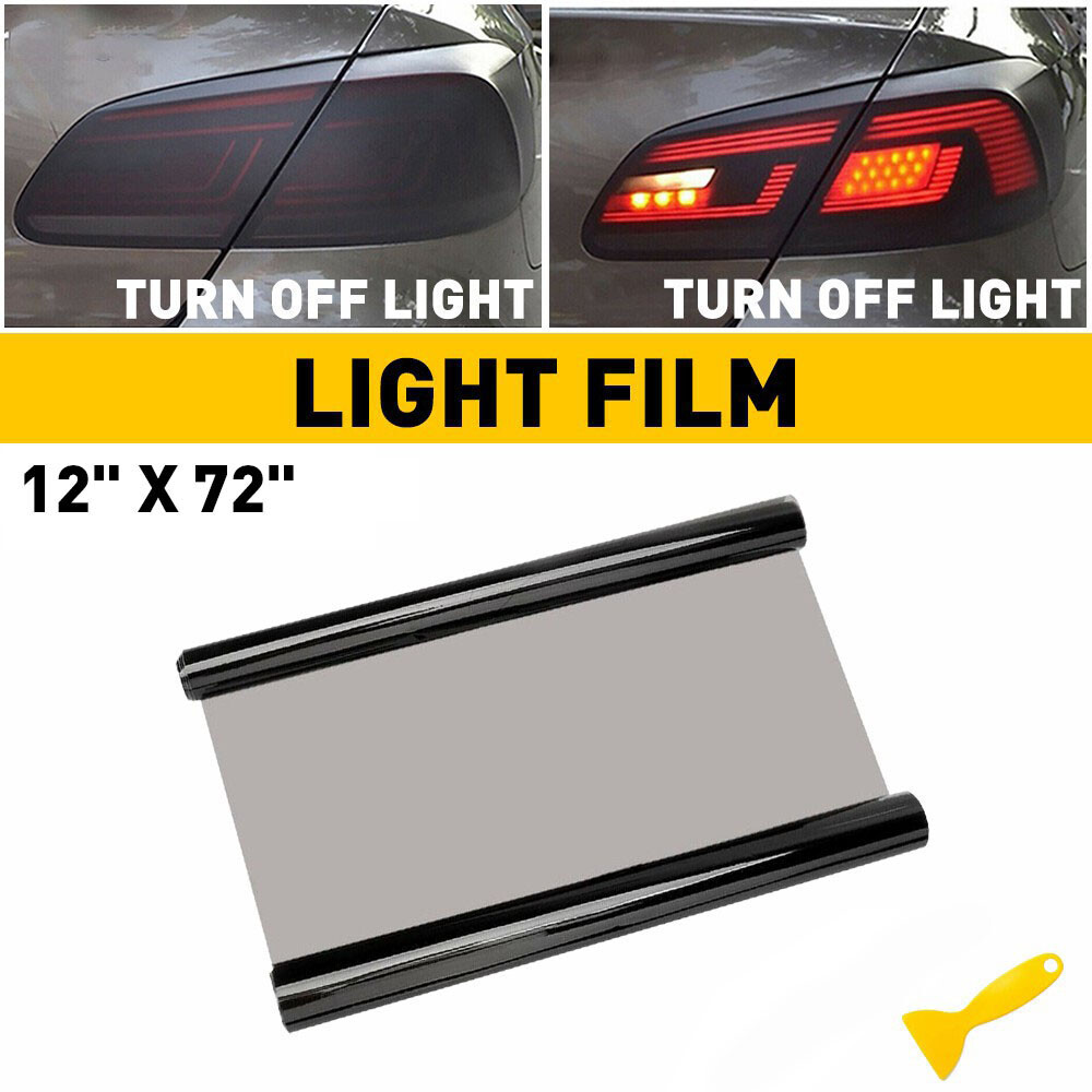 12x72 Inch Matte Black LED Headlight Taillight Fog Light Tint Vinyl Film 30x180 CM  