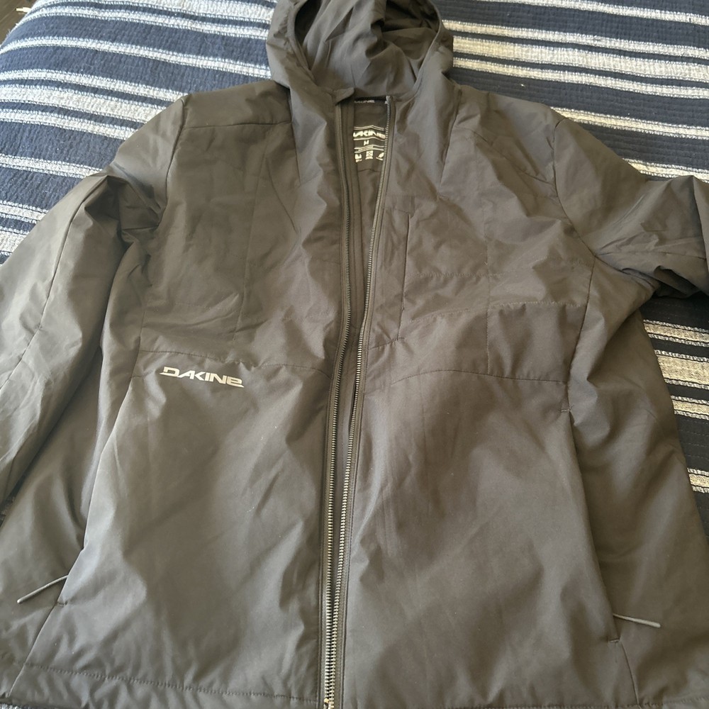 Dakine Lightweight Full Zip Hooded Jacket Black Water Wind Resistant Mens M (w)