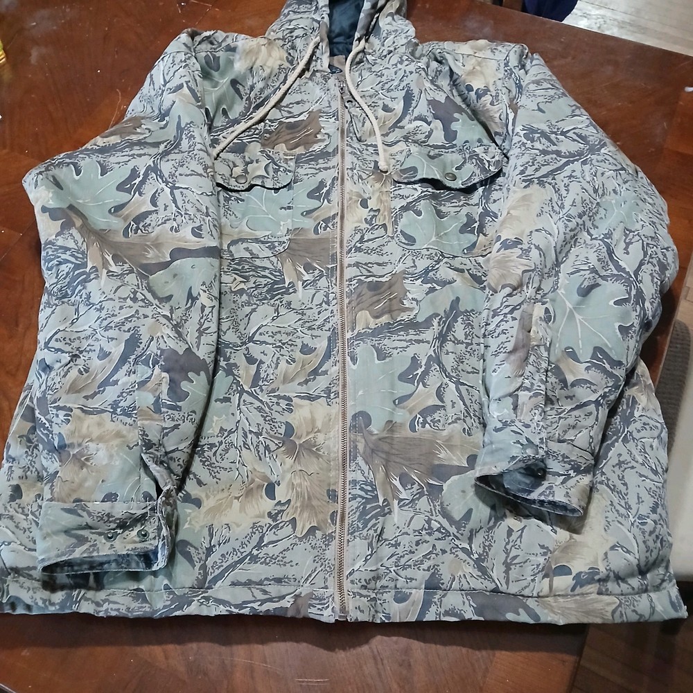 Vintage Canyon Guide Outfitters Camouflage Quilted Lined hood Jacket Men's L/XL