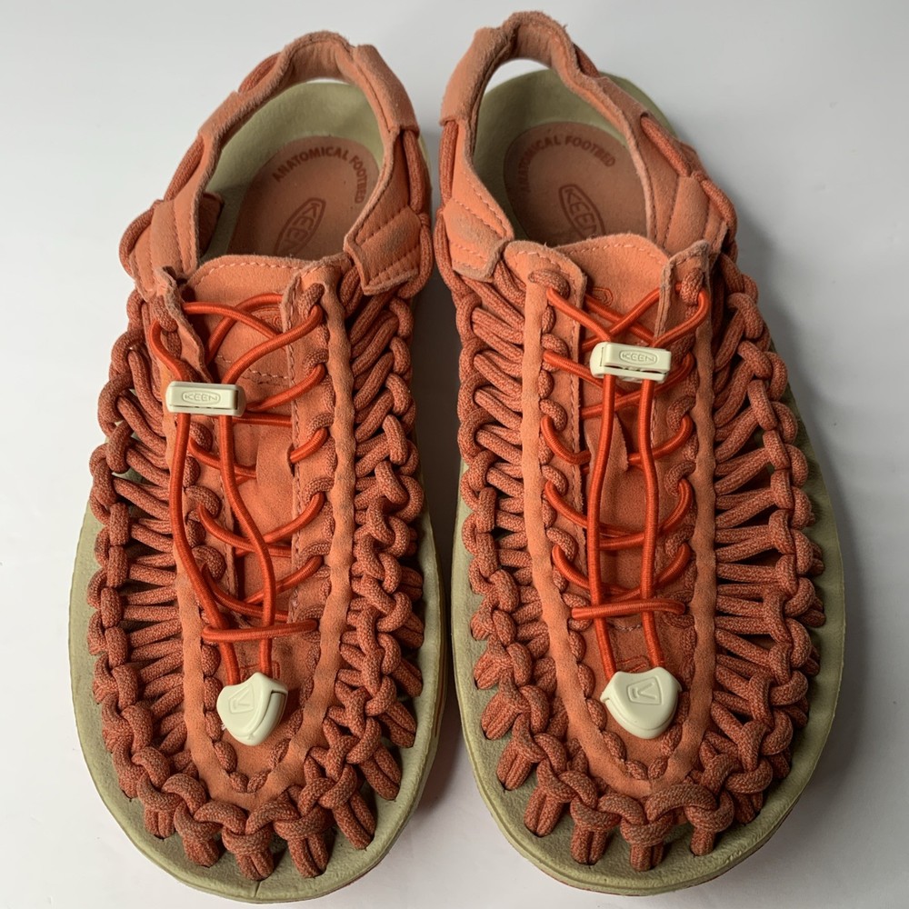 Keen Uneek Womens 6.5 Cord Sport Sandals Summer Coral Bungee Drawstring Shoes