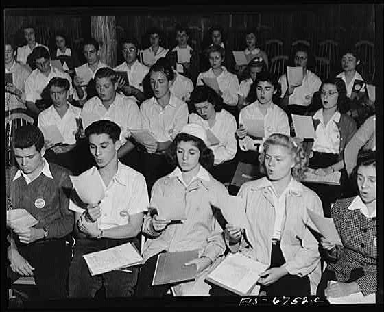 Interlochen Michigan 1940s National Music Camp Young Musicians Singing