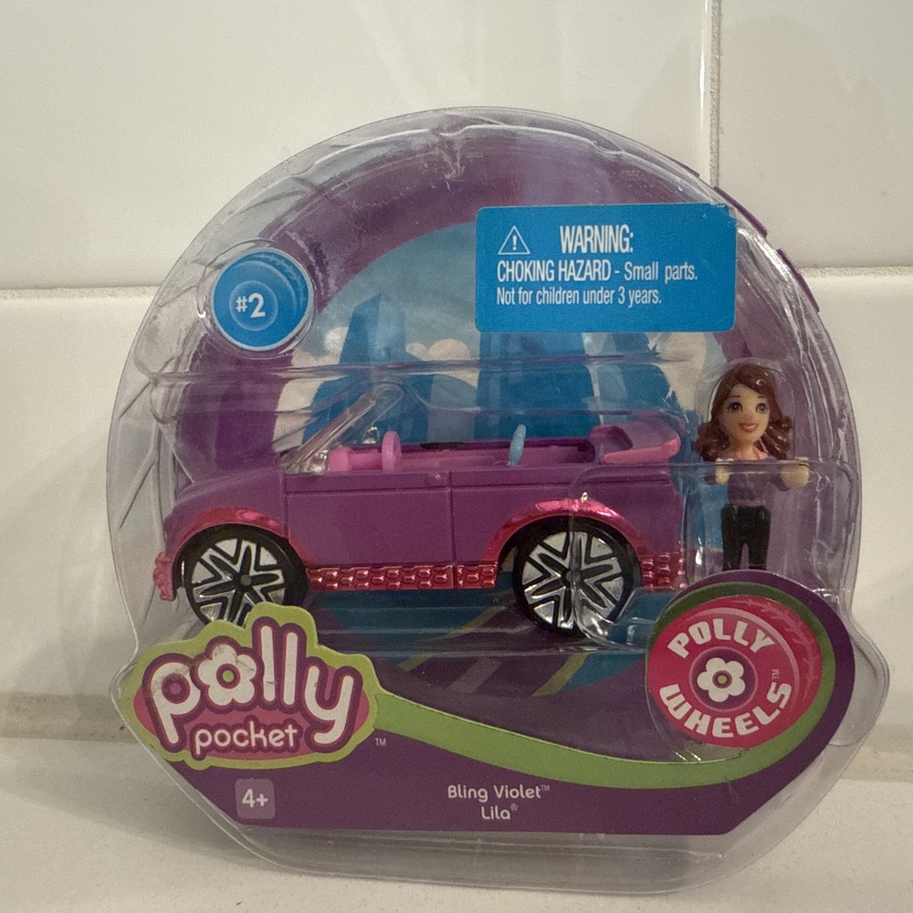 Polly Pocket Polly Wheels No. 2 #2 Bling Violet Lila New Sealed