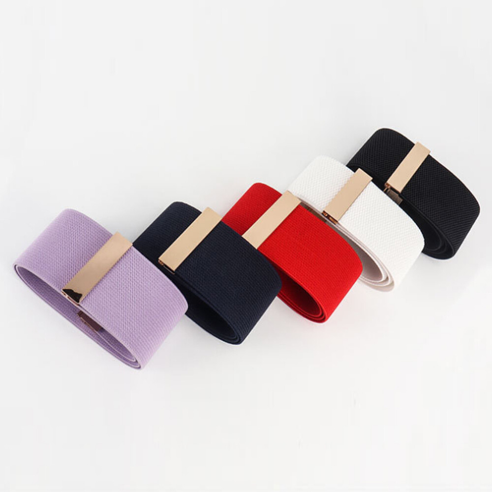 Dress Decoration Waistband Down Coat Waist Belt Metal Buckle Wide Elastic Belt