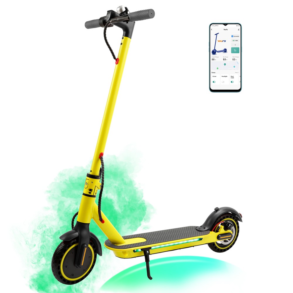 8.5 Folding Electric Scooter 350W 35KM Range 30km/h App-Enabled Commuter Yel