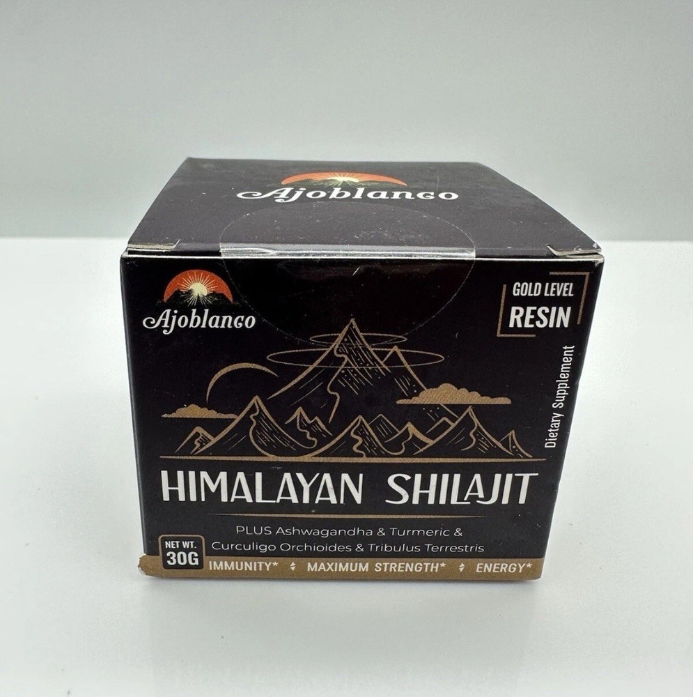 Pure 100% Himalayan Shilajit Resin Gold Grade – 30g Jar with 60 Servings