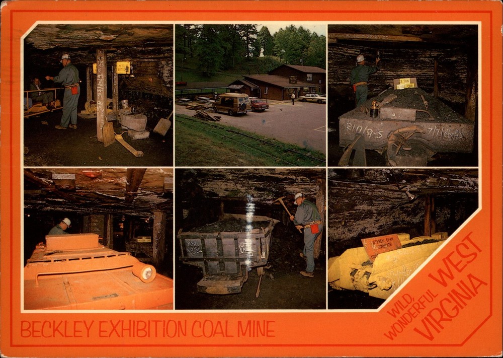 Beckley Exhibition Coal Mine Beckley West Virginia vintage postcard w951