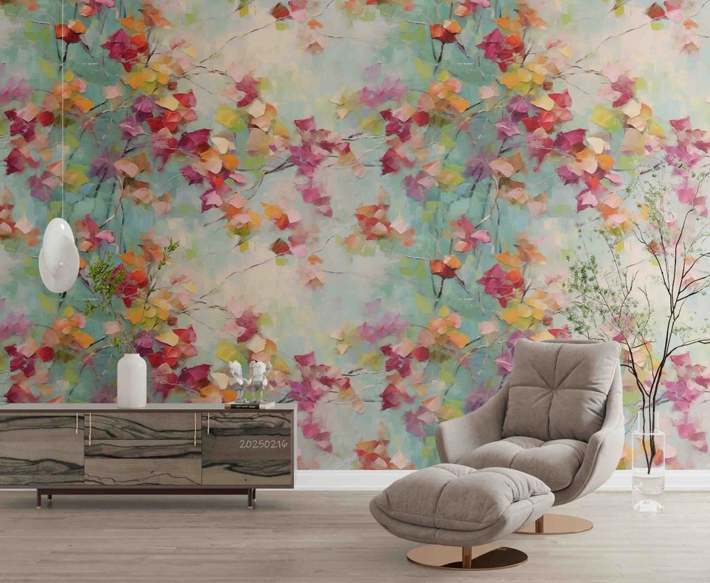 3D Plants Leaves Oil Painting Wall Murals Wallpaper Murals Wall Sticker