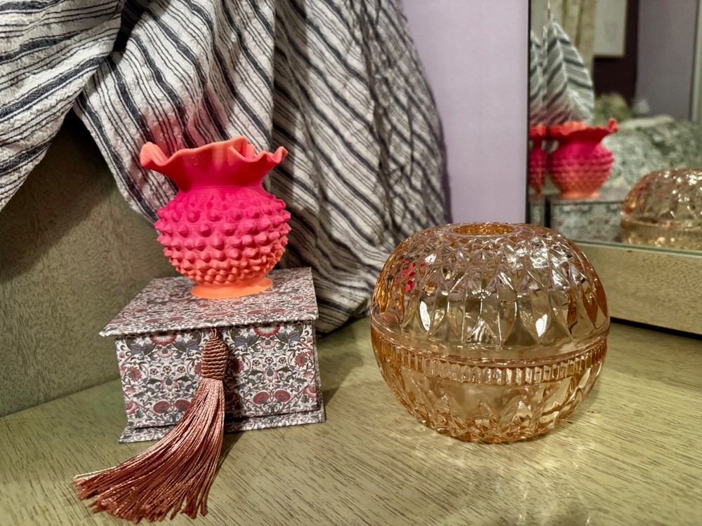 Vintage Fairy Lamp Indiana Glass Mt. Vernon PINK! - PRISTINE