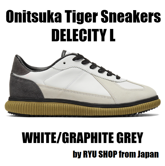 Onitsuka Tiger Delecity L Sneaker in White and Graphite Grey