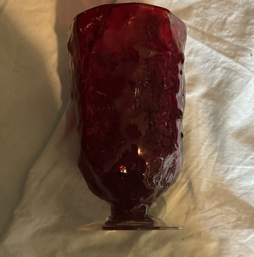 Red Ruby Glass Goblet Glossy Round Drinkware for Unisex Adults