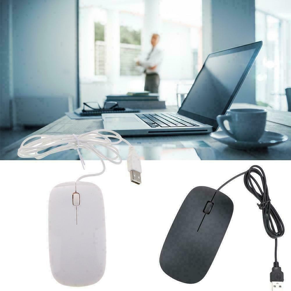 Wired USB Optical Mouse with LED Scroll Wheel for PC and Laptop