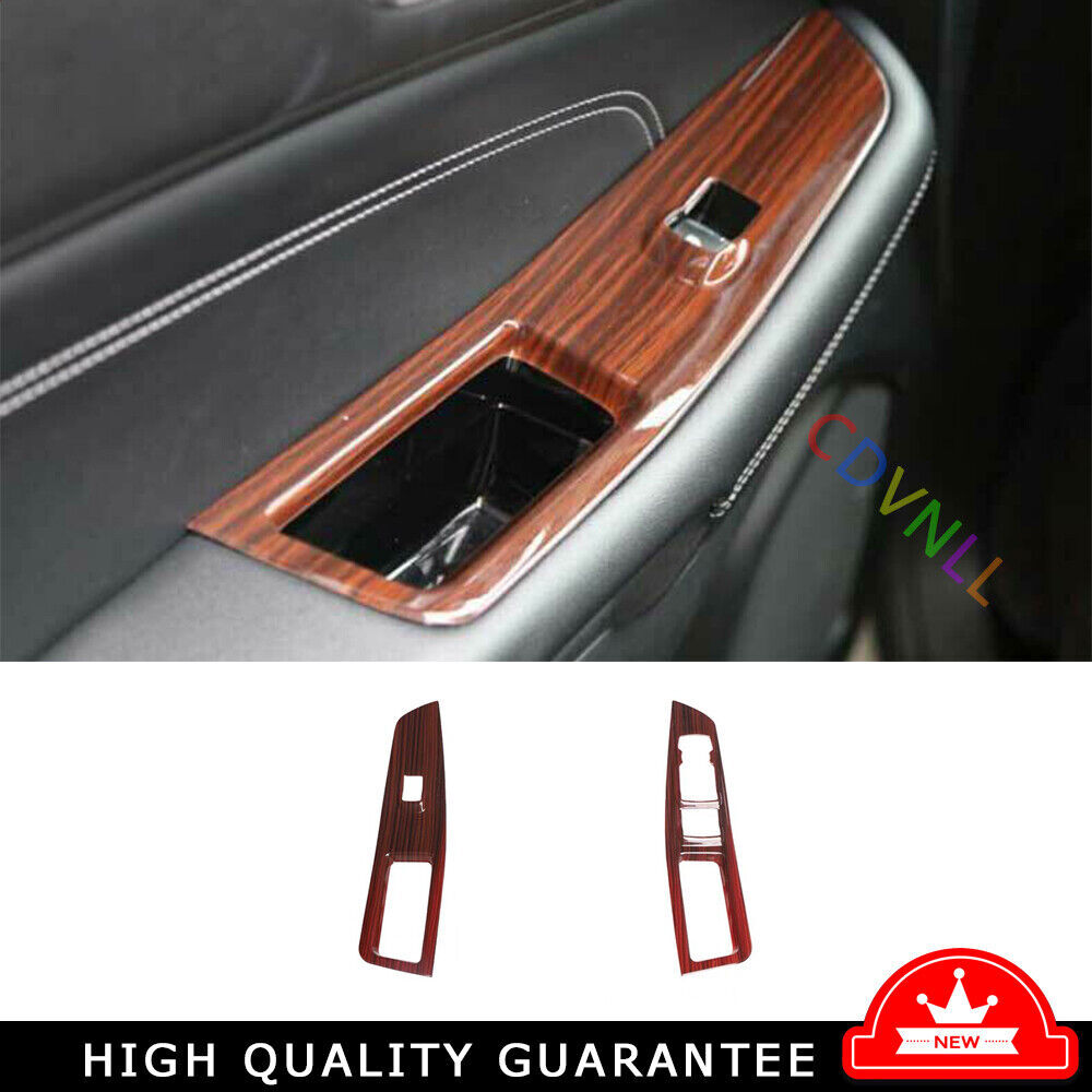 For Ford Edge 2018-2021 Peach Wood Grain Window Lift Panel Switch Cover Trim 2X