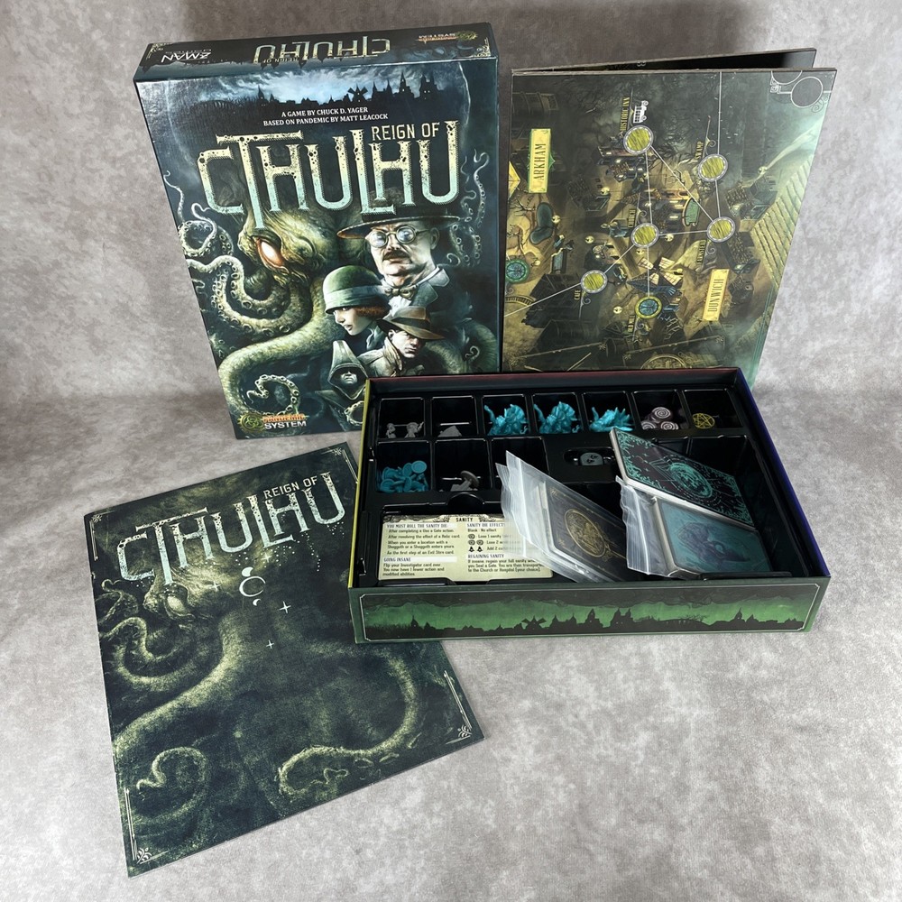 Pandemic Reign Of Cthulhu Z-Man Games Board Game - 100% Complete