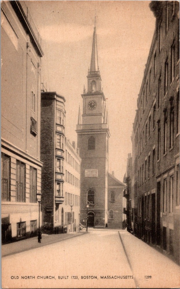 Old North Church Boston Massachusetts MA Street View Postcard