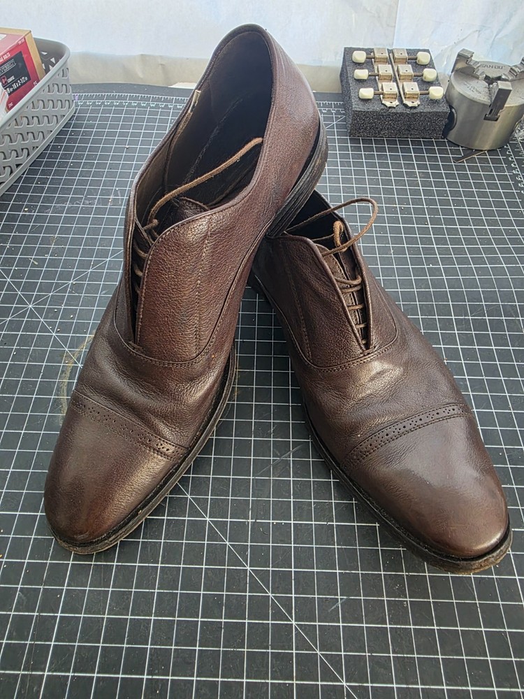 Yves Saint Laurent Mens Brown Leather Cap Toe Oxfords Size 42 Italy