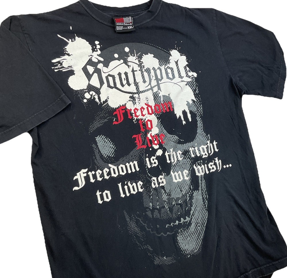 Vintage Southpole T-Shirt Men Sz 2XL Y2K Graphic Tee Short Sleeve Grudge Retro