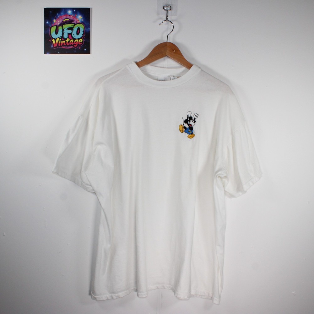 Vintage mickey Mouse T Shirt Men 2XL 90s Single Stitch USA Graphic Embroidered