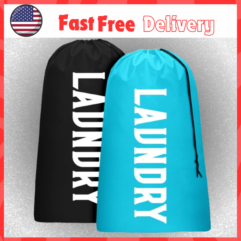 Laundry Bag Washable Dirty Clothes Organizer Travel Laundry Hamper or Basket 2Pc