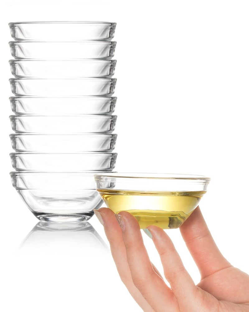 beroca Mini Glass Bowls 3in 2.5oz Small Prep Bowl 10 pcs Stackable Pinch Bowl...