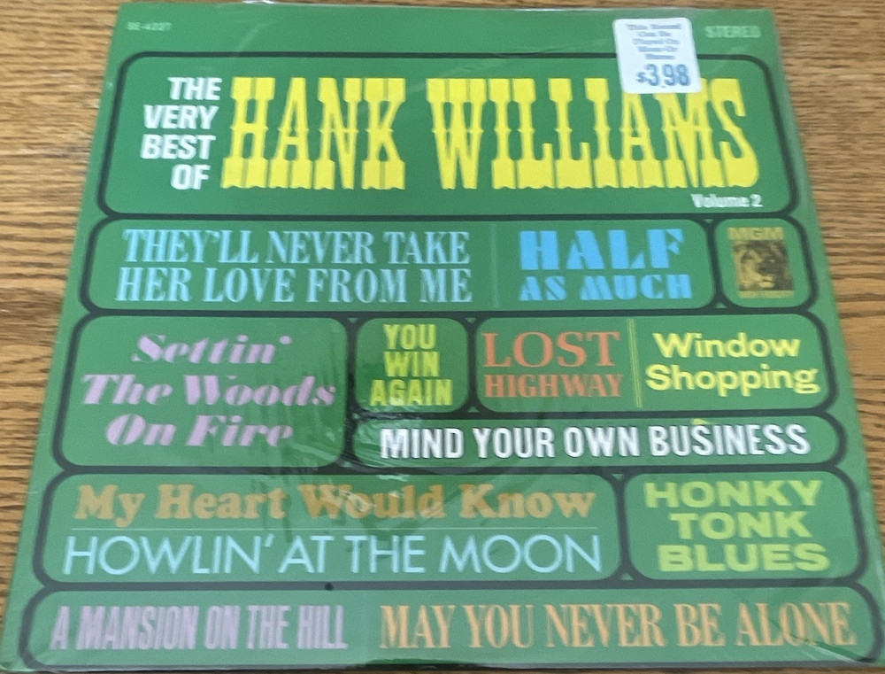 Hank Williams The Very Best of Volume 2 Vinyl LP MGM Records Stereo 12
