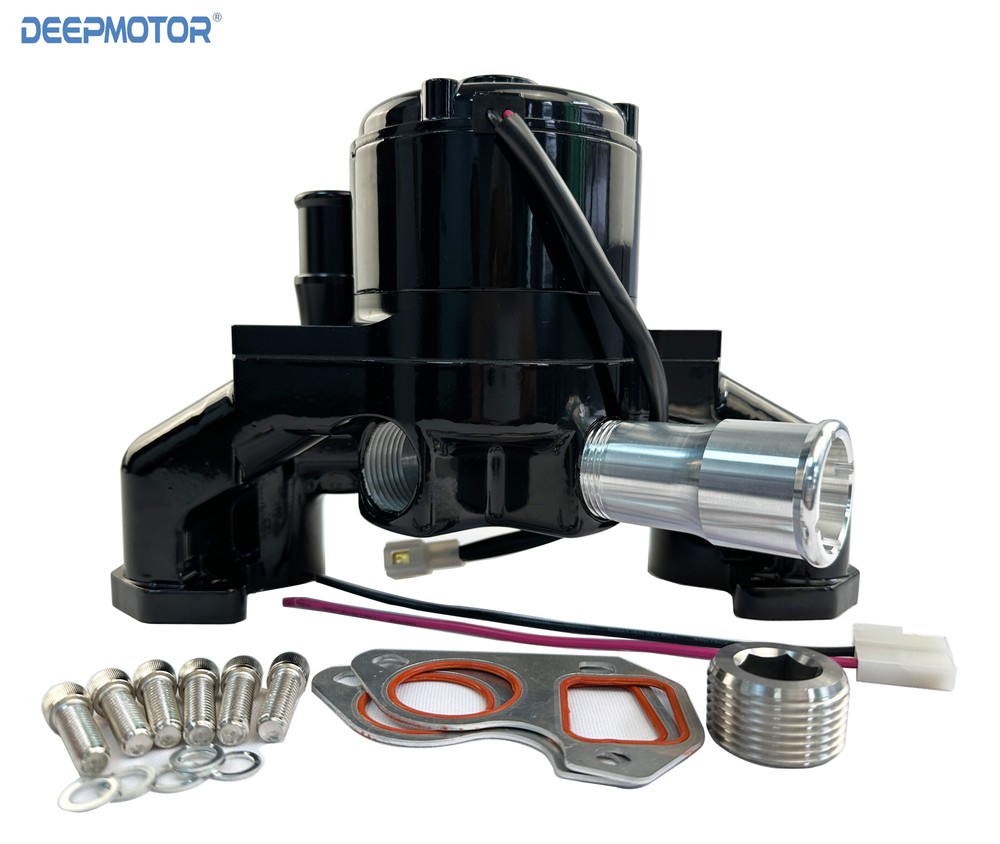 Deepmotor LS1 LS2 LS3 LS6 6.0 Engines Electric Water Pump 35+ GPM Aluminum Black