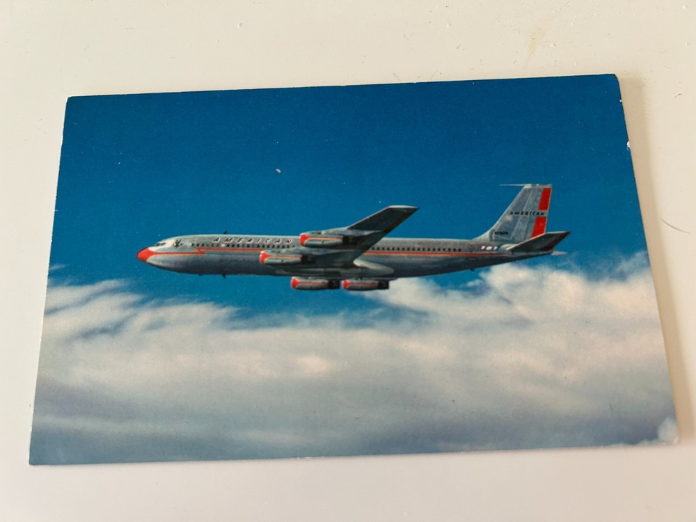 The 707 Jet Flagship American Airlines Airplane Postcard