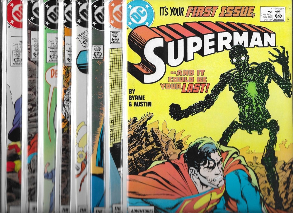 Superman Lot Of 8 - #1 #2 #3 #4 1St Bloodsport #5 #6 #7 #8 (Vf/Nm) Copper Age