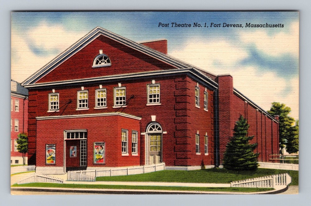Fort Devens MA-Massachusetts Post Theatre Number 1 Vintage Postcard Standard PC