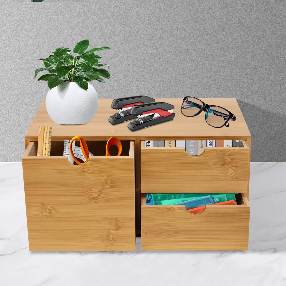 Bamboo Desk Organizer Drawer for Tabletop Storage and Home Office Organization