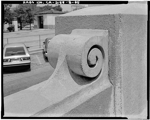 Photo:Los Angeles CA 1930s Union Passenger Terminal Ramp Volute Detail