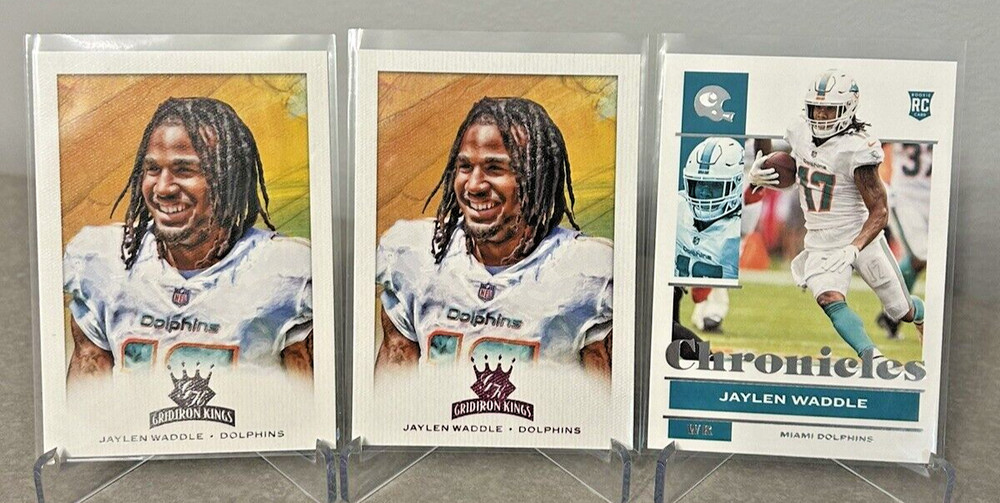 Jaylen Waddle 2021 Panini (3) Rookie Card Lot - 1 Parallel Miami Dolphins