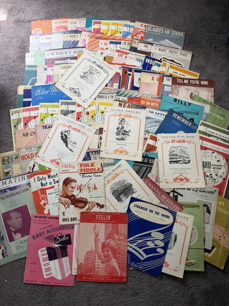 160+  Various VTG 1920s-1960s Sheet Music Mixed Lot Piano Accordian Ukulele