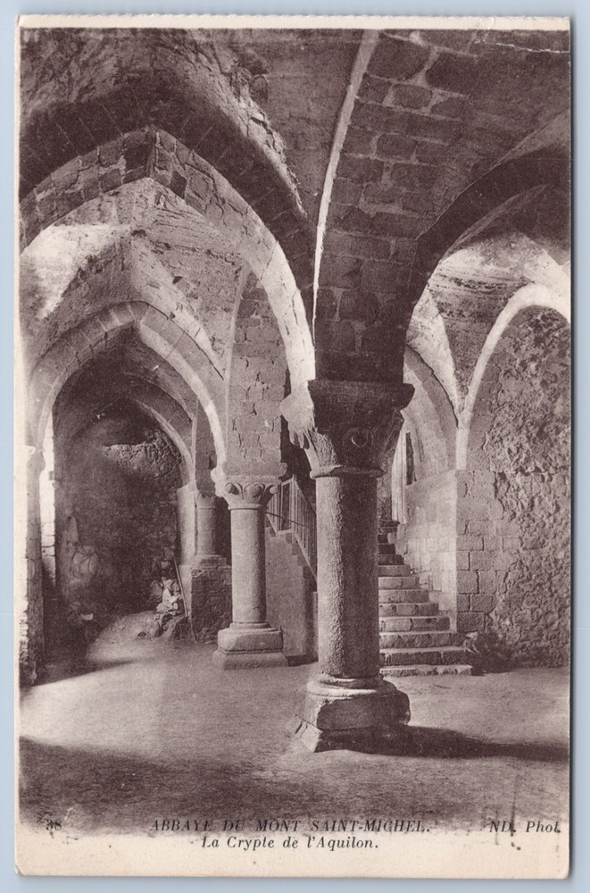 France Normandy Mont Saint-Michel Crypte de l’Aquilon Crypt Postcard