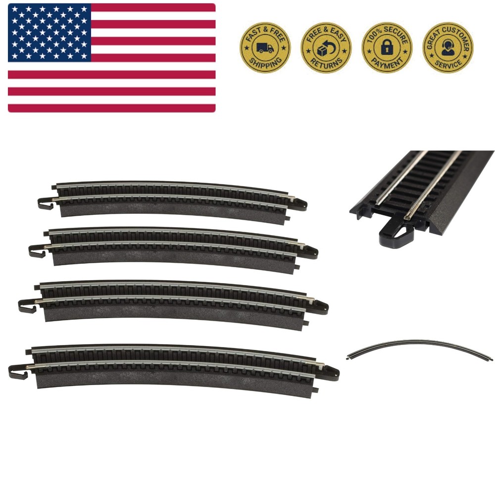Trains - Snap-Fit E-Z Track 18” Radius Curved Track 4/card - Steel Alloy Rail...