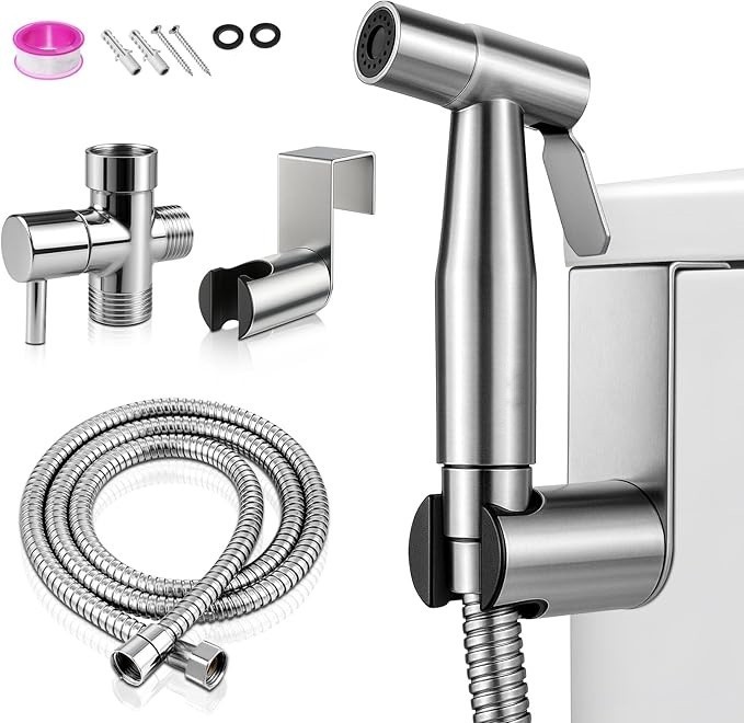 Toilet Shattaf Adapter Hose Bidet Spray Stainless Steel Handheld Shower Head