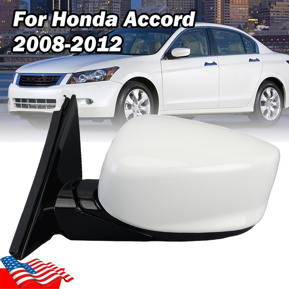 Heated White Mirror Driver Side For Honda Accord Sedan 2008-2010 2011 2012 Left