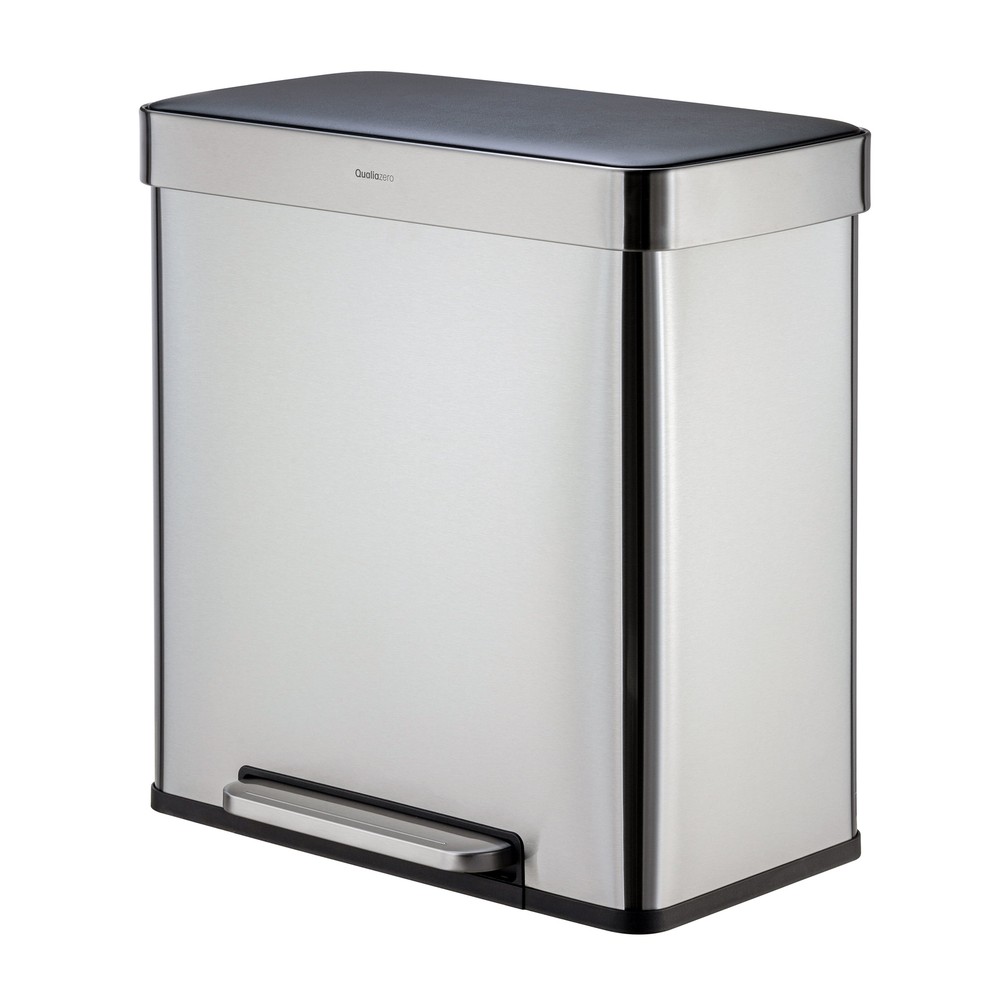 Qualiazero Trash Can 8 Gallon Dual Compartment Step On Kitchen Trash Can