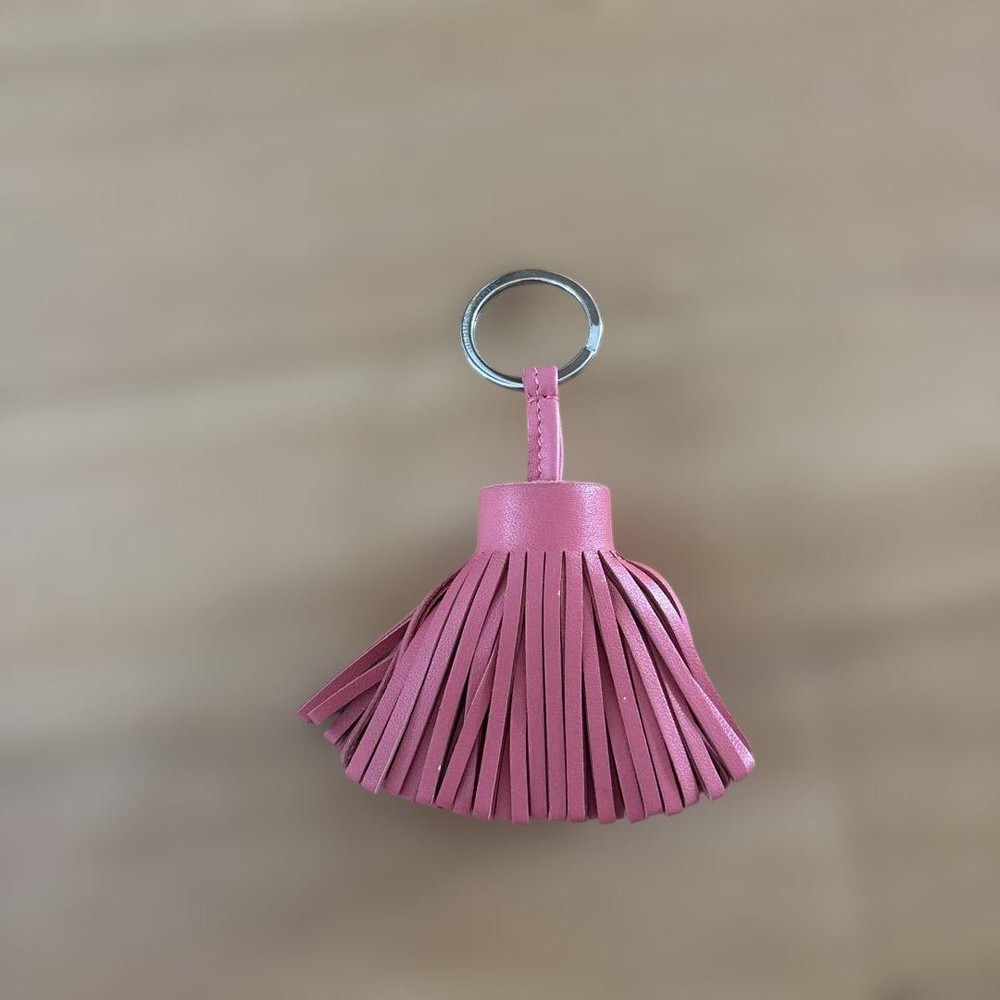 Hermes Carmen Unodus Pink Fringe Charm Keychain