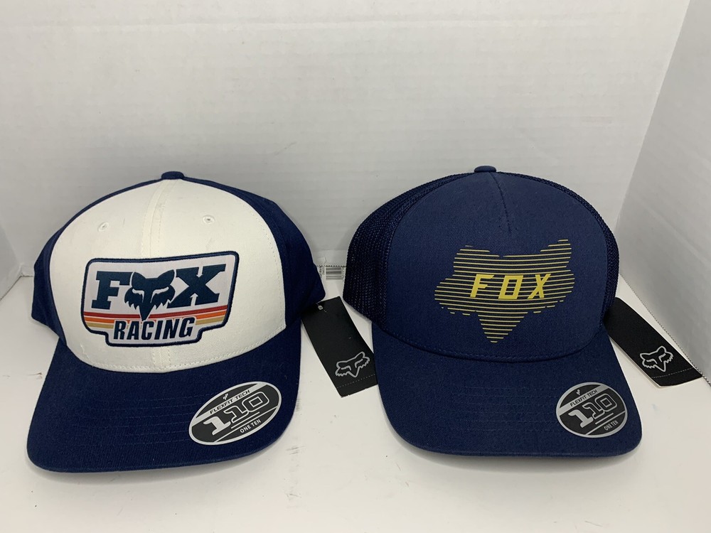 2 Fox Racing SnapBack Hats Flex Fit Tech 110 New With Tags