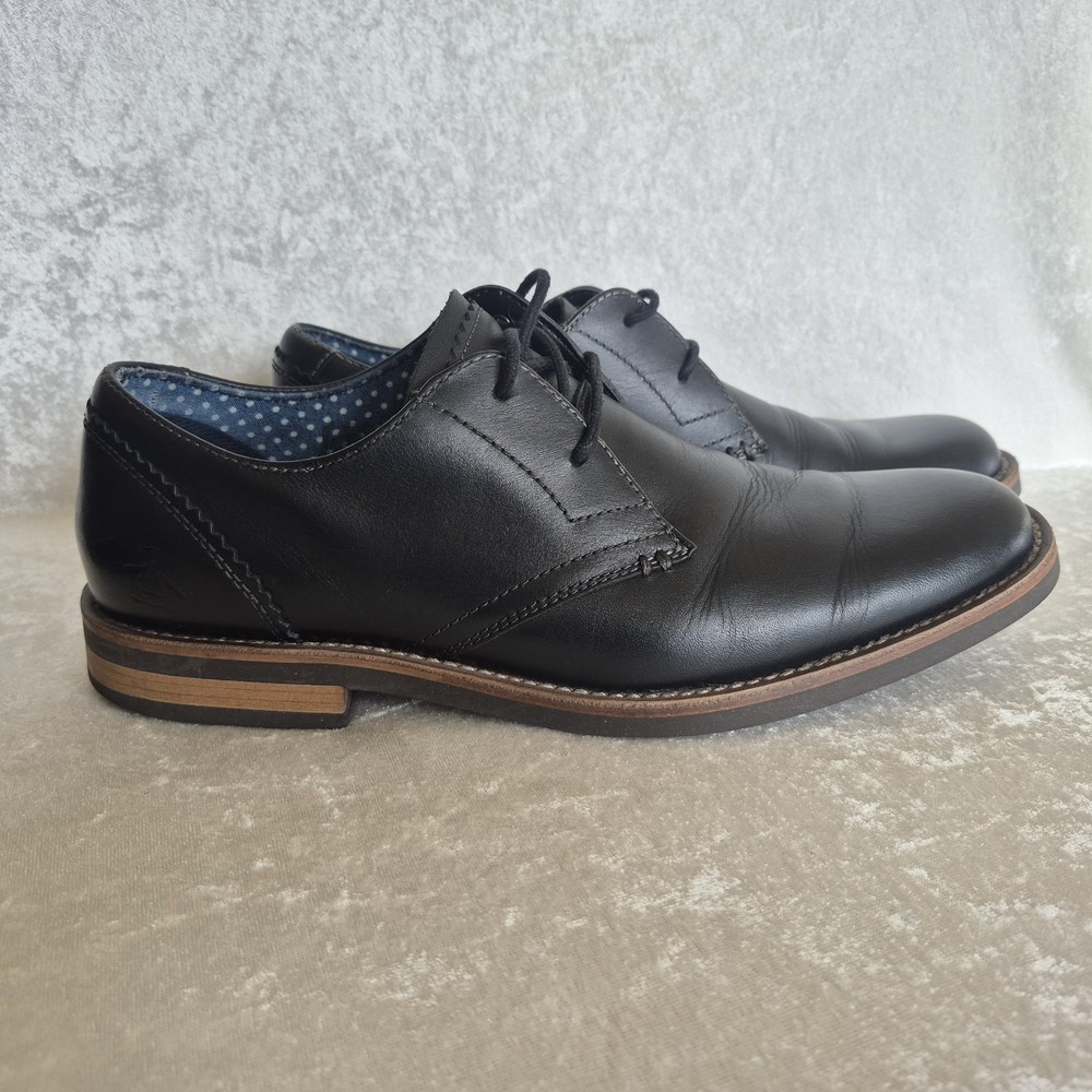 Penguin Black Leather Oxford Men's Dress Shoes Lace Up US 9 UK 8 EU 42
