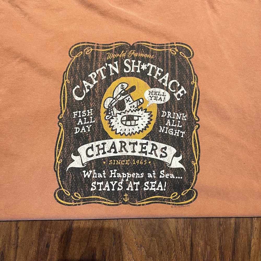 Comfort Colors Raunchy Bar Shirt Captain Stays At Sea Florida Has Flaws XL