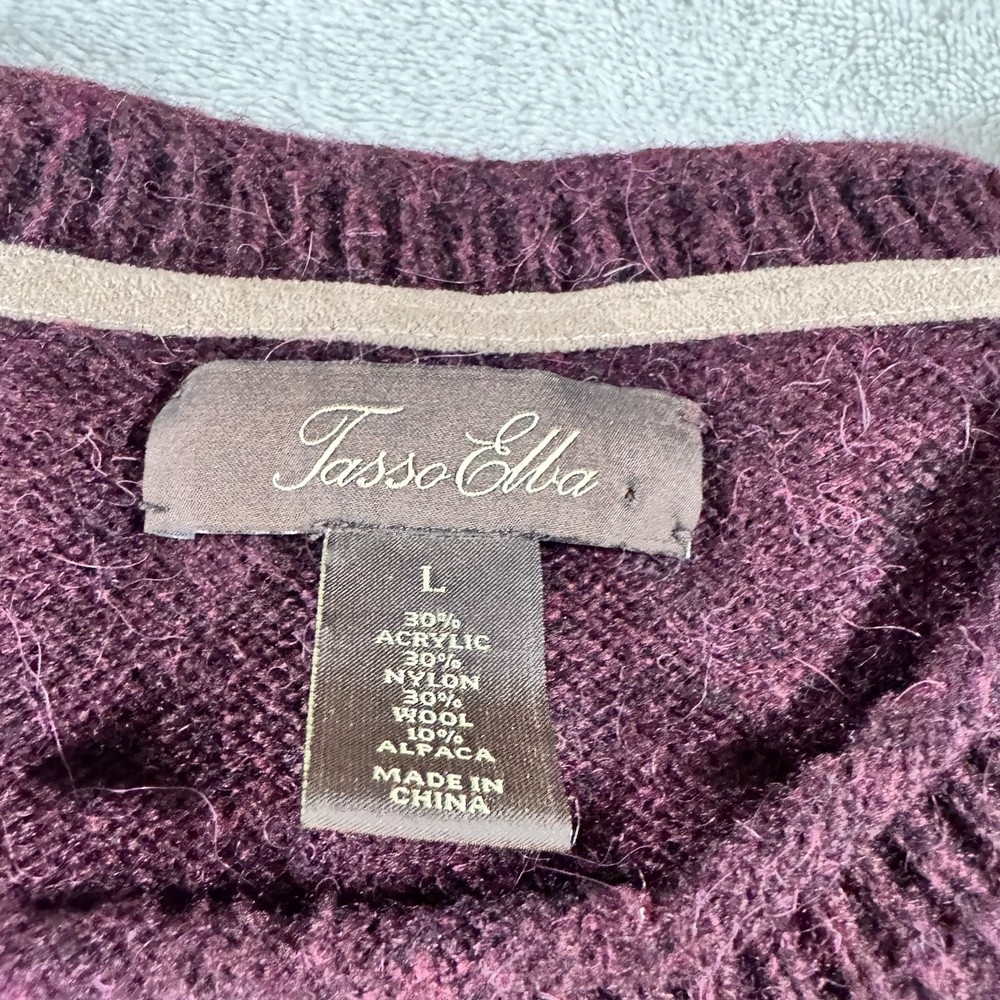 Tasso Elba Alpaca Wool Blend Men’s Sweater Size Large Maroon