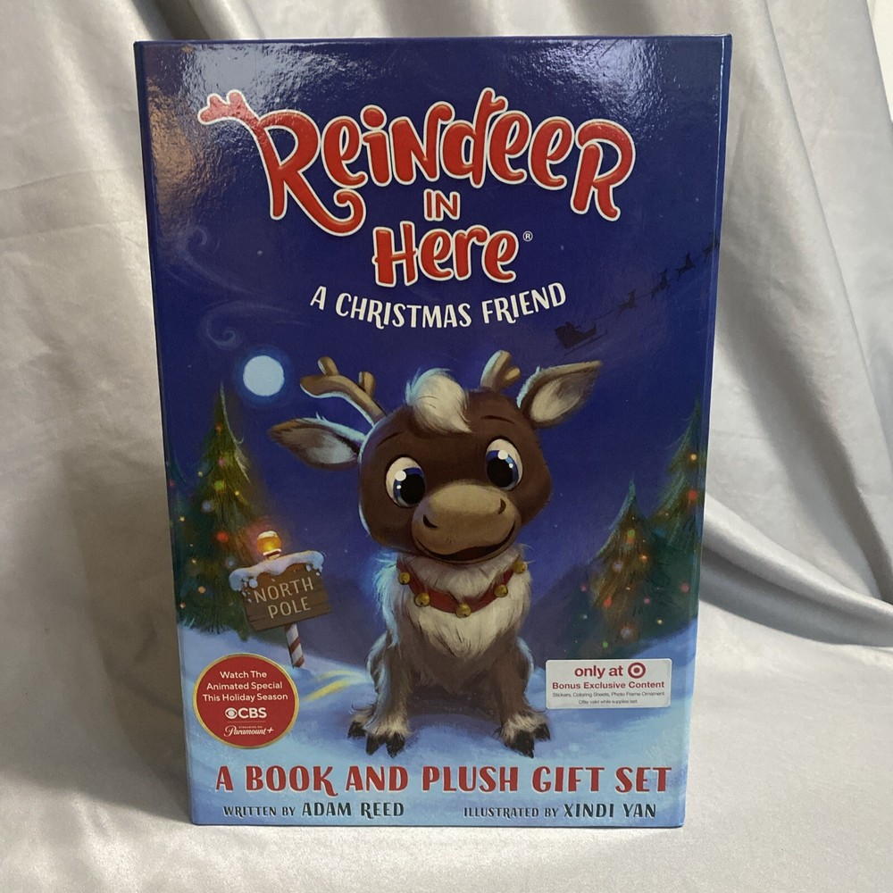 Reindeer in Here A Christmas Friend w/HC Book & Plush Gift Set