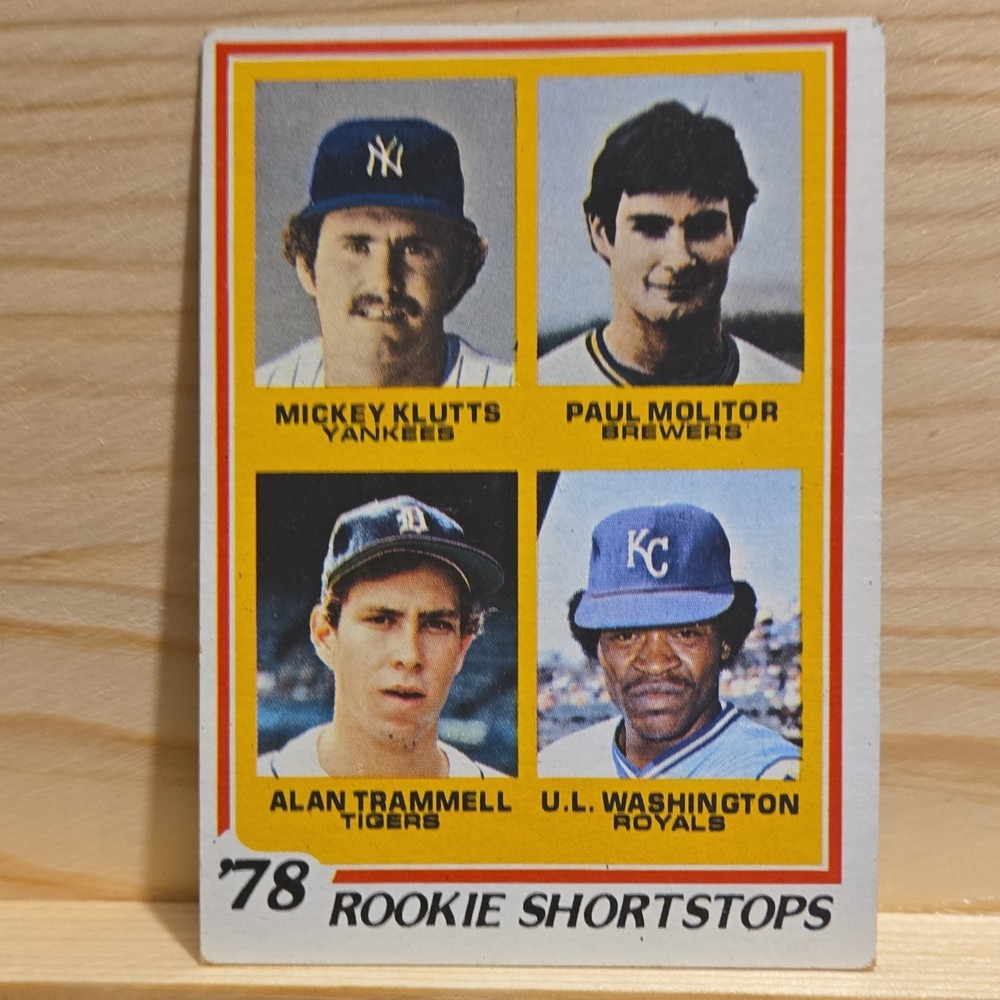 Topps 1978 Rookie Shortstops #707 Klutts Molitor Trammell Washington