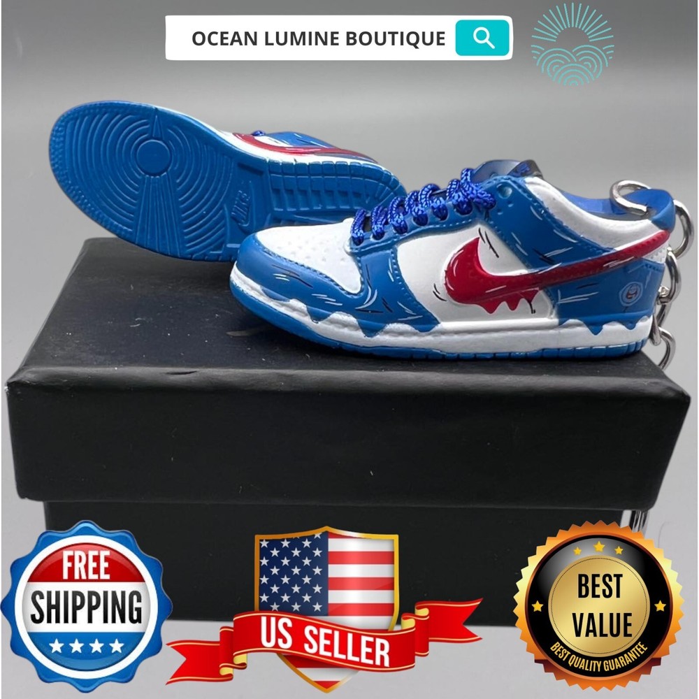 SB DUNK 3D Mini Sneaker Keychain, Jordan Sneaker Collectible, Box Options