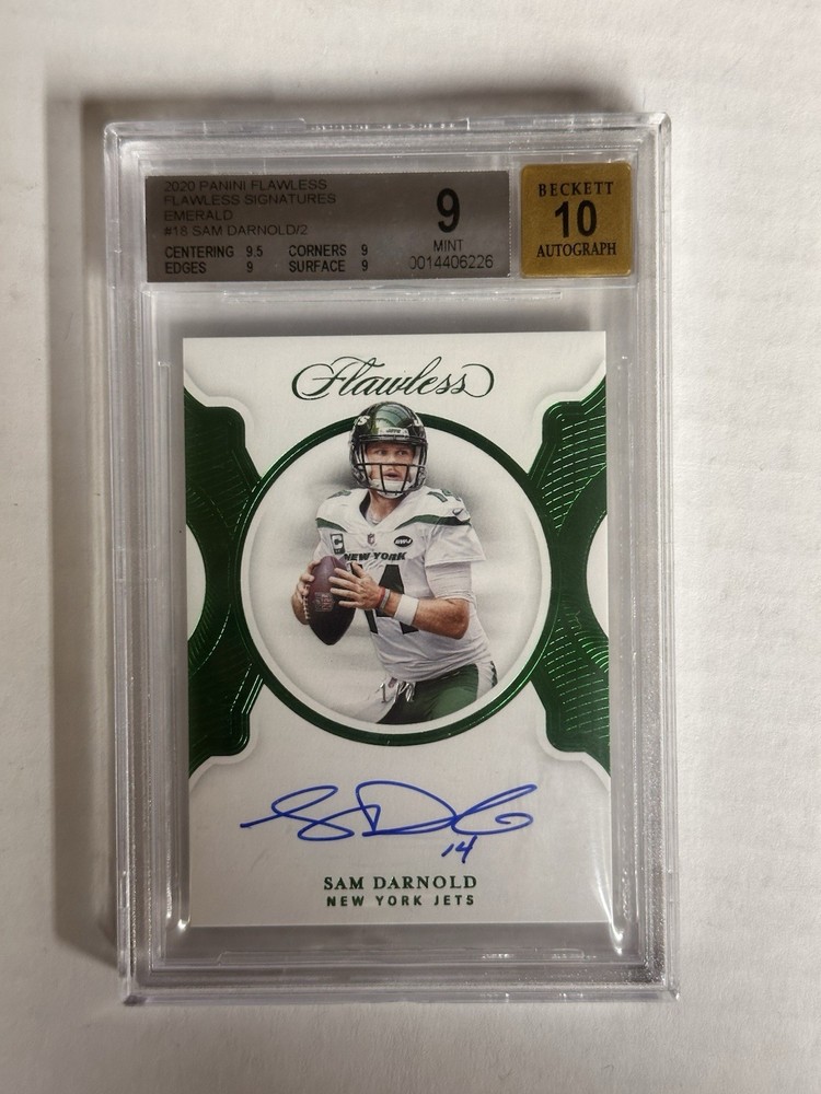 2020 Panini Flawless Flawless Signatures Sam Darnold #FS-18 Emerald /2 (AU)