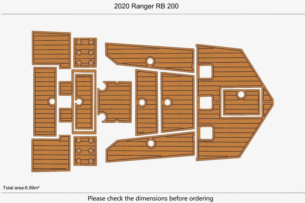 2020 Ranger RB 200 Swim Platform Cockpit Boat EVA Pads Foam Teak Deck Flooring