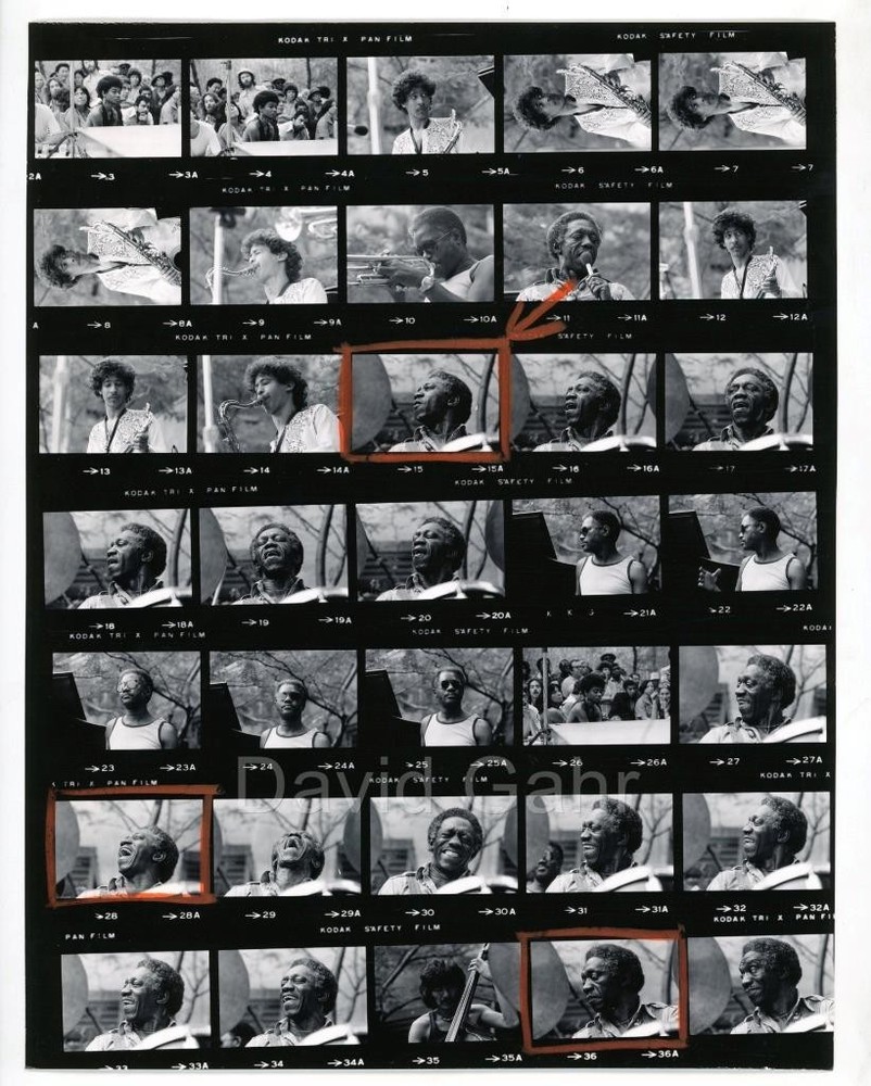 '75 Art Blakey Jazz Messengers Drummer Original Gahr Contact Sheet Photo B671
